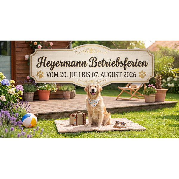 Betriebsferien vom 20.07.2026 - 07.08.2026  - 
