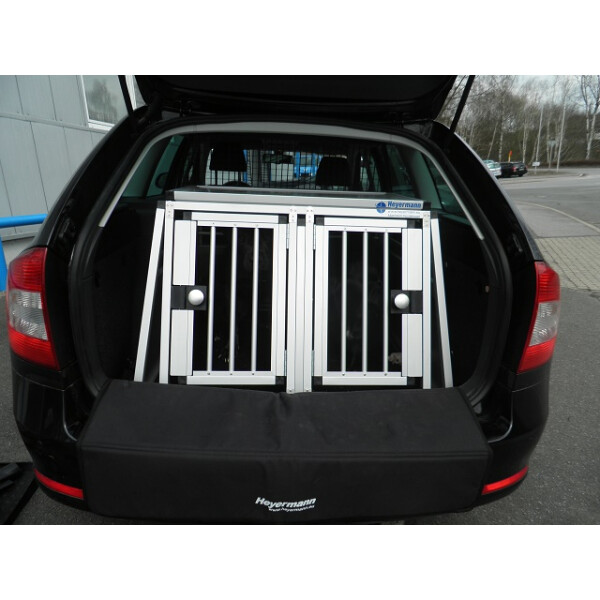 Hundebox/ Doppelbox für Skoda Octavia 2 Combi ohne variablen Ladeboden (Sonderbau 90)