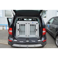 Individuelle Hundetransportbox/ Doppelbox für Skoda Yeti mit variablen Ladeboden (Individualbau 46)
