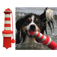 ROGZ Leuchtturm / Hundespielzeug (Wasser- & Wurfspielzeug, Stabil, 25 cm x 7 cm)