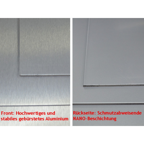 Aluverbundplatte GEBÜRSTET/ NANOBESCHICHTUNG (4 mm Dicke /0,4 mm Aluminium pro Seite)