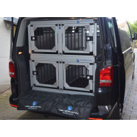 Individuelle Hundetransportbox/ Vierfach-Hundetransportbox für VW T5 (Individualbau 5 Silber,Schwarz,Silber)
