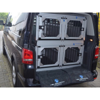 Individuelle Hundetransportbox/ Vierfach-Hundetransportbox für VW T5 (Individualbau 5 Silber,Schwarz,Silber)